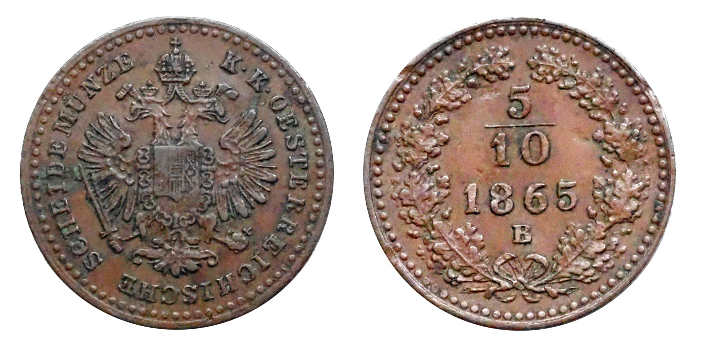 Ferenc József 5/10 krajcár 1865 B R!