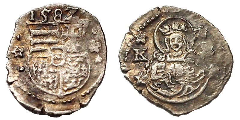 Rudolf 1576-1608 obolus 1582 R!