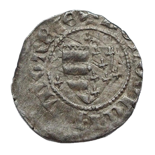 I.Lajos 1342-1382 denár rozetta -szerecsenfej UNIKUM!