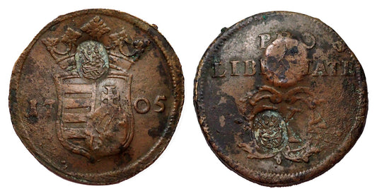 II.Rákóczi Ferenc X poltura 1705 két ellenjeggyel R!