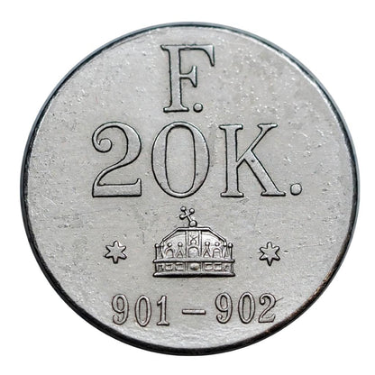 Ferenc József 1848-1916 20 koronás ellenőrző súly vastag veret R!